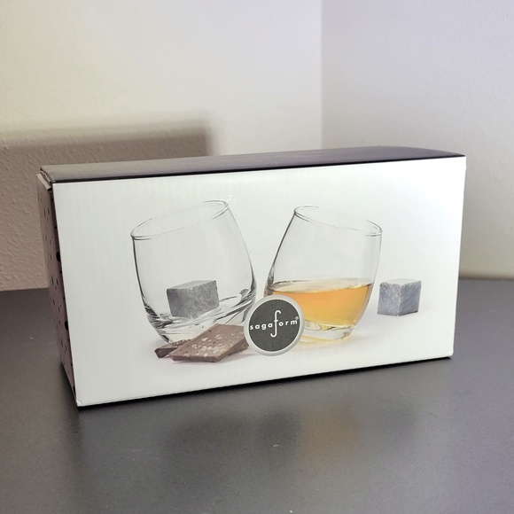 Rocking Whiskey Tumbler Glasses 6.75 oz, Set of 2, Sagaform Swedish design - Picture 1 of 7